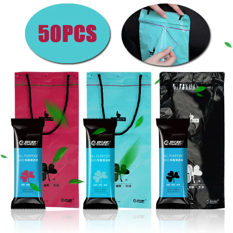 Biodegradable Bin Liner - Sacs Poubelles Auto-Adhésifs pour Voiture, Porte-Ordures,