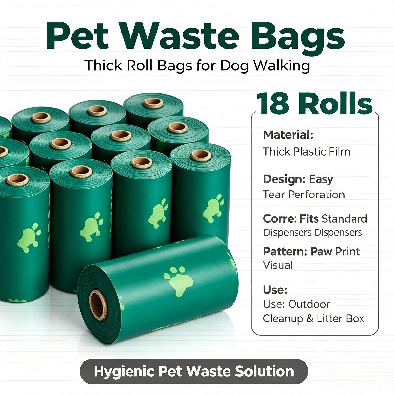 Biodegradable Bin Liner - 18 rouleaux de sacs à déjections